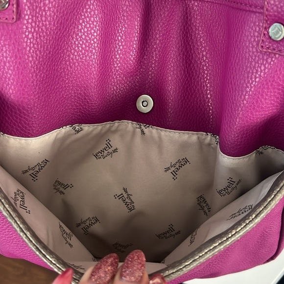 Thirty-One 31 Jewell Townsfair Purple Reversible ShoulderTote Bag Purse - Picture 10 of 17